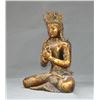 Image 2 : A GILT BRONZE MONK BUDDHA FIGURE QING DYNASTY.