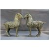 Image 2 : A-PAIR BRONZE WARE SILVER HORSE STATUE MING DYNASTY.