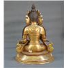 Image 4 : A BRONZE GILT 24KT-GOLD BUDDHA FIGURE QING DYNASTY.