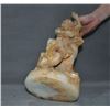 Image 8 : A GILT WHITE JADE DHARMA BUDDHA FIGURE QING DYNASTY.