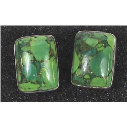 Chinese Sterling Variscite Earrings