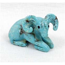 Zuni Turquoise Ram Fetish by Fabian Cheama