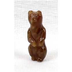 Zuni Nutria Travertine Bear Fetish, Fred Bowannie