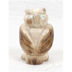 Zuni Fossilized Ivory Owl Fetish by B. Yatsattie