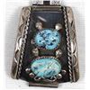 Image 3 : Navajo Sterling Turquoise Men's Watch Band