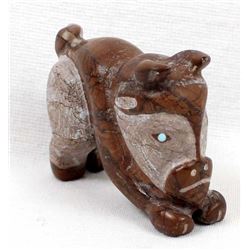 Zuni Alabaster Buffalo Fetish by A. Quam