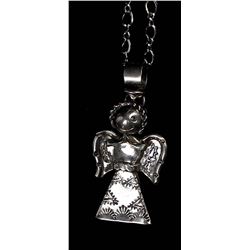 Navajo Sterling Angel Pin Pendant Necklace