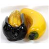Image 5 : 4 Piece Set of Glass Fruit and Vegetables