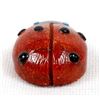 Image 7 : Zuni Coral & Black Marble Ladybug Fetish