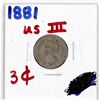 Image 1 : 1881 Three Cent Piece