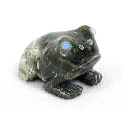 Zuni Green Serpentine Frog Fetish, Karen Hustito