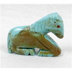 Zuni Turquoise Horse Fetish by Vivella Cheama