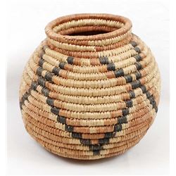 Ethnic 3-Toned Coiled Basket
