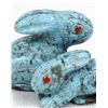 Image 2 : Zuni Turquoise Double Rabbit Fetish by F. Cheama