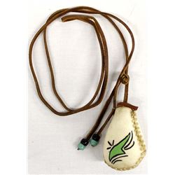 Native American Hopi Buckskin Pouch Necklace