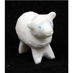 Zuni White Marble Lamb by Bryston Bowannie