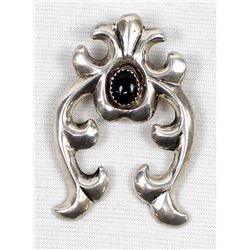 Navajo Sterling Onyx Naja Pin Pendant