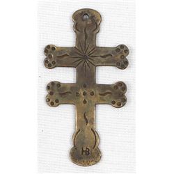Antique Hudson Bay Silver Lorraine Cross Pendant