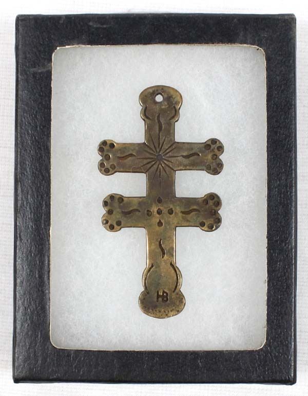 Antique Hudson Bay Silver Lorraine Cross Pendant