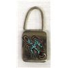 Image 1 : Vintage Navajo Sterling Chip Inlay Keyring