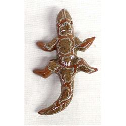 Hand Painted Ceramic Pottery Lizard Pin