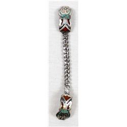 Navajo Sterling Chip Inlay Watch Band