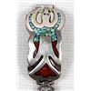 Image 2 : Navajo Sterling Chip Inlay Watch Band