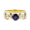 Image 2 : 1.67 ctw Blue Sapphire And Diamond Ring - 14KT Yellow And White Gold