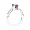 Image 4 : 2.06 ctw Square Cushion Mixed Lavender Spinel And Round Brilliant Cut Diamond Ri