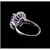 Image 3 : 5.03 ctw Tanzanite and Diamond Ring - 14KT White Gold