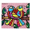 Image 1 : Romero Britto "Love Birds (Pink)" Hand Signed Limited Edition Giclee on Canvas;