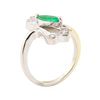 Image 4 : 0.60 ctw Emerald and Diamond Ring - 18KT White Gold