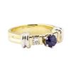 Image 1 : 1.16 ctw Blue Sapphire and Diamond Ring - 14KT Yellow and White Gold