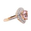 Image 2 : 2.16 ctw Morganite and Diamond Ring - 14KT Rose Gold