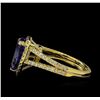 Image 3 : 2.43 ctw Tanzanite and Diamond Ring - 14KT Yellow Gold