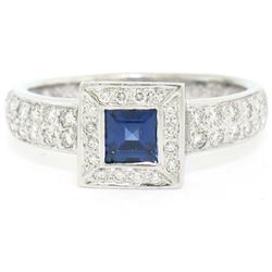 New Platinum Sapphire and Diamond Engagement Ring