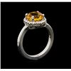 Image 3 : 14KT White Gold 2.35 ctw Citrine and Diamond Ring