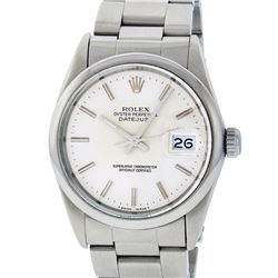 Rolex Mens Stainless Steel Slate Grey Index Datejust Jubilee Band Datejust Wrist