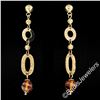 Image 2 : 14kt Yellow Gold Polished and Textured Link Briolette Bead Citrine Dangle Earrin