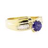 Image 1 : 1.32 ctw Blue Sapphire and Diamond Ring - 14KT Yellow Gold