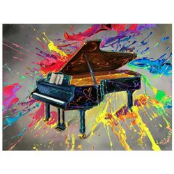 Jim Warren, "Very Grand Piano" Hand Signed, Artist Embellished AP Limited Editio