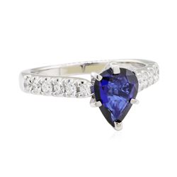 1.99 ctw Sapphire and Diamond Ring - 14KT White Gold