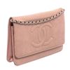 Image 2 : Chanel Light Pink Caviar Leather Wallet On Chain WOC Bag