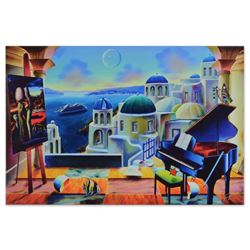 Ferjo,  Santorini at Dusk  Limited Edition on Gallery Wrapped Canvas, Numbered a