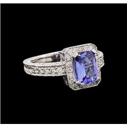 14KT White Gold 1.54 ctw Tanzanite and Diamond Ring