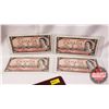 Image 1 : Canada $2 Bills 1954 (4 Consecutive) Bouey/Rasminsky : KG3085654-55-56-57