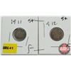 Image 1 : Canada Five Cent - Strip of 2: 1911; 1912
