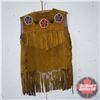 Image 2 : Native Leather Vest with Beadwork (Size : Medium?)