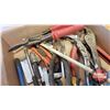 Image 2 : Tray Lot: Easy Outs, Valve Core Tool, Tire Gauge, Tin Snips, Vice Grips, etc