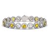 Image 1 : 15.47 ctw Canary & Diamond Micro Pave Bracelet 18K White Gold - REF-1646X3A